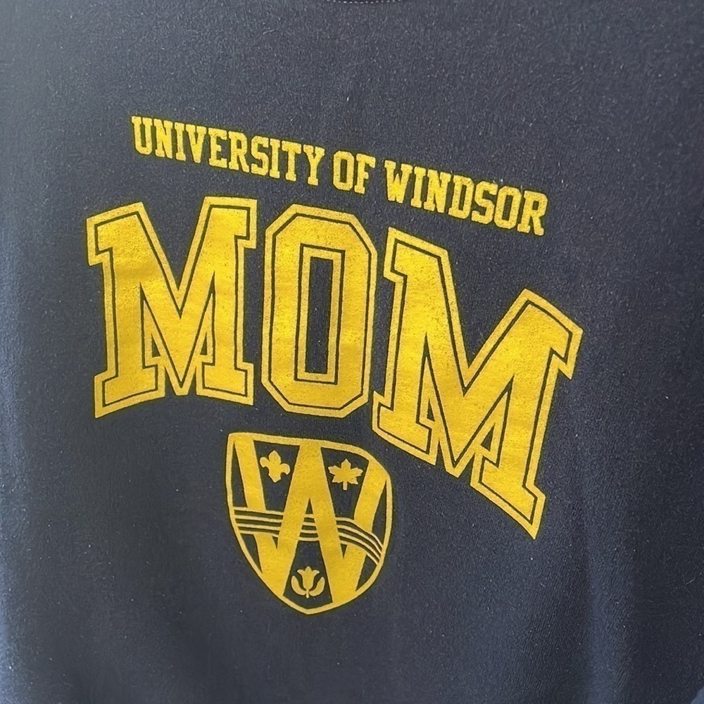 Jerzees University of Windsor Mom Navy Blue & Gold Sweatshirt Women's Size M - Picture 3 of 4